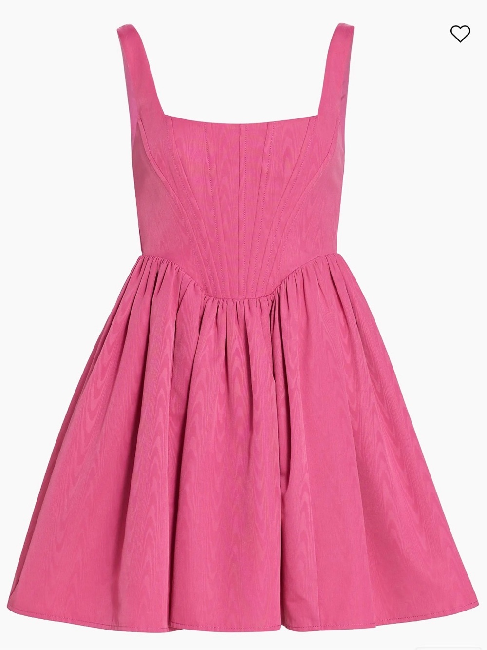 STAUD Girls' Hot Pink Square-Neck Full Skirt Dress